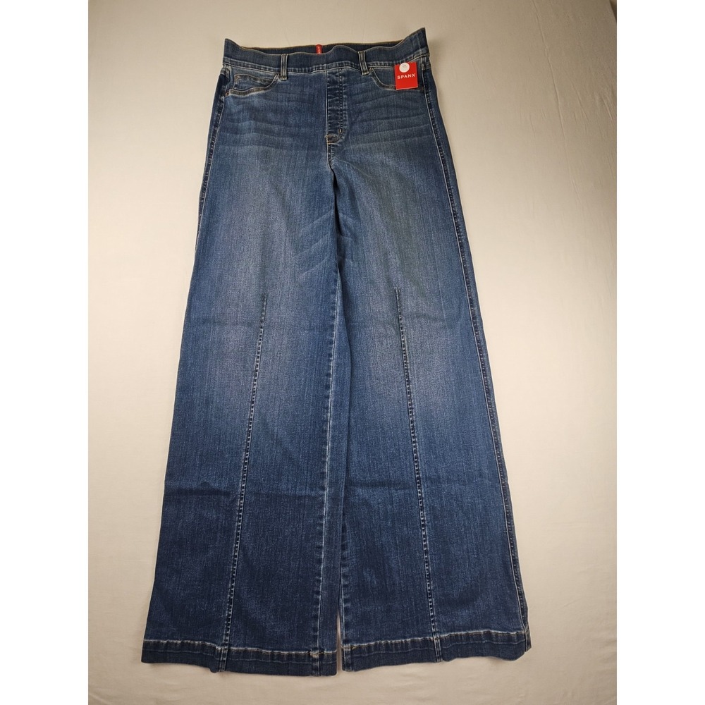 Spanx Women's Wide-Leg Jeans High Waisted Vintage Indigo Size XL Tall